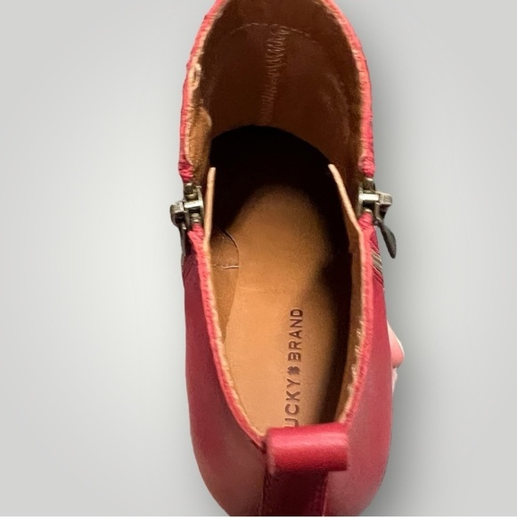 🌻Lucky Brand Leather Basel Bootie Ankle Boots Size 5 - Picture 7 of 11